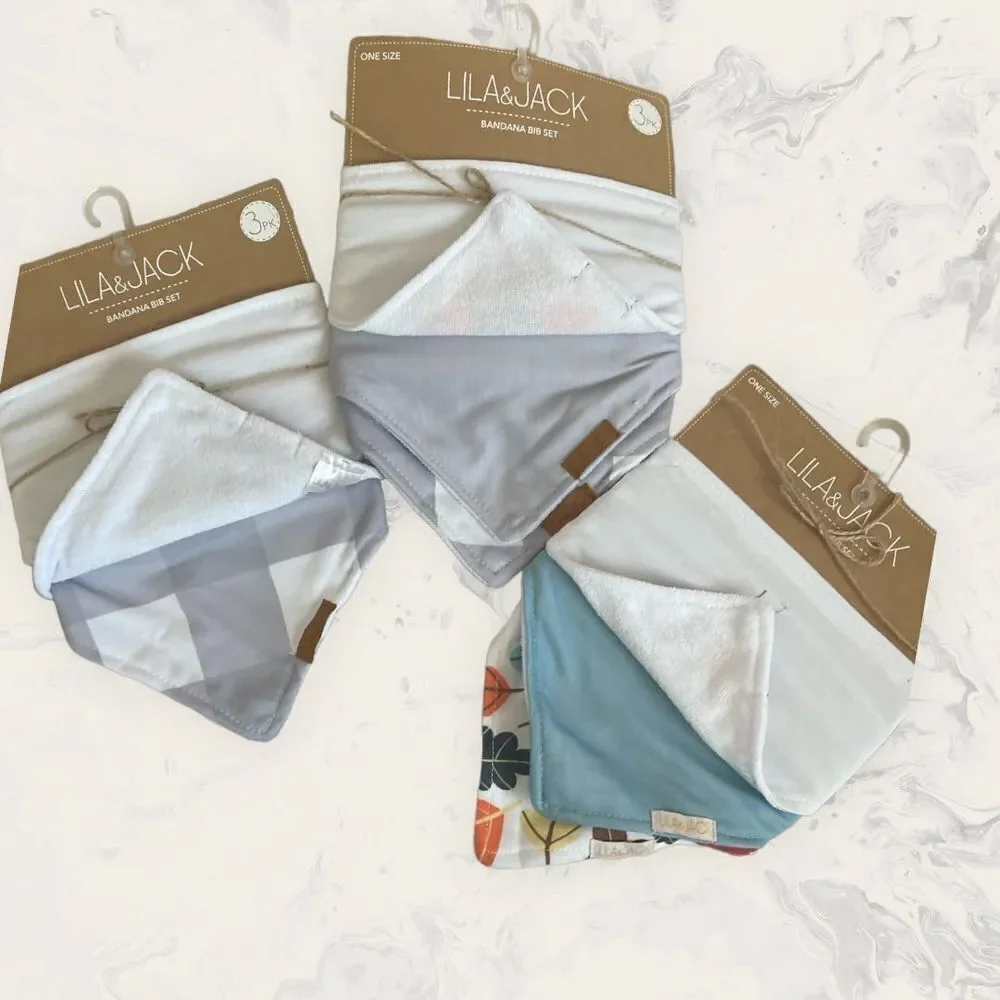 NWT Lila and Jack My First Thanksgiving Bandana Bib Bundle (2 Pack of Set 3 Piec